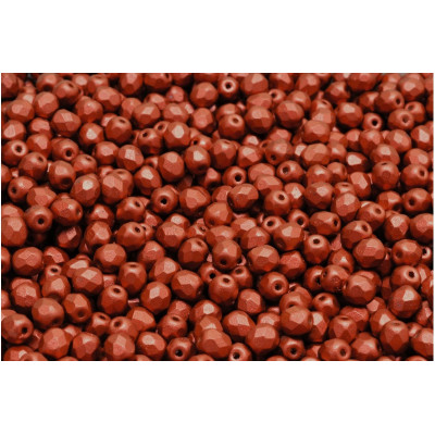 Fire Polished Beads 4mm Terracotta Matte 03000-01890 | Czech Glass