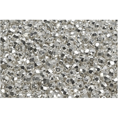 Fire Polished Beads 4mm Silver 00030-31000 | Rutkovsky Czech Glass