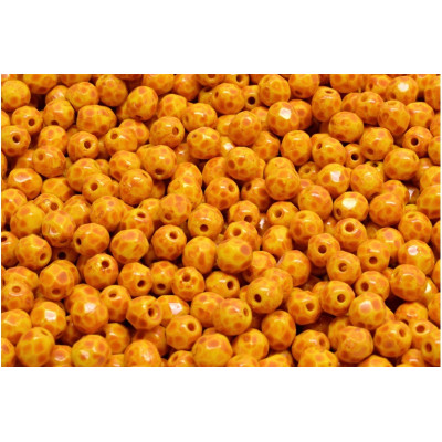 Fire Polished Beads 4mm Orange Picasso 83120-33302 | Rutkovsky