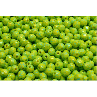 Fire Polished Beads 4mm Lime Aqua 83120-33309 | Rutkovsky Glass