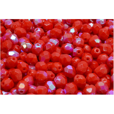Fire Polished Beads 6mm Red AB 93200-28701 | Czech Glass Beads