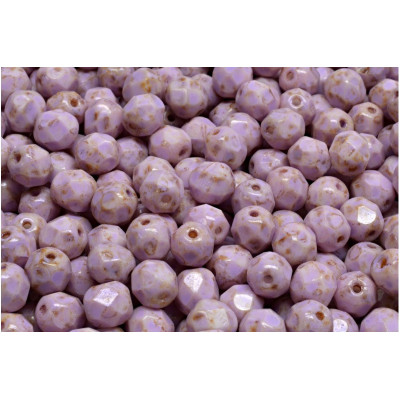 Fire Polished Beads 6mm Lilac Picasso 03000-86800-33305 | Glass Beads
