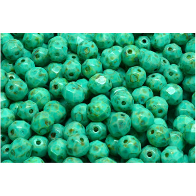 Fire Polished Beads 6mm Turquoise Picasso 03000-86800-33310
