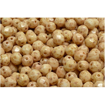 Fire Polished Beads 6mm Beige Picasso 03000-86800-33301 | Glass Beads