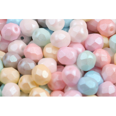 Fire Polished Beads 6mm Mix Soft Pastels 02010 | Rutkovsky