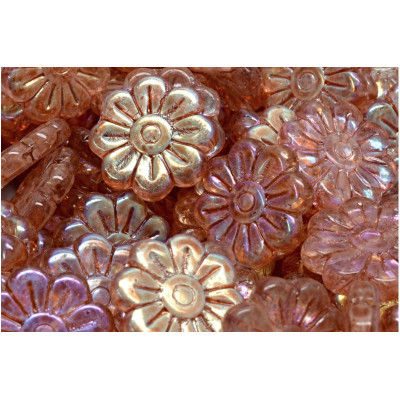 Daisy Flower Beads 18mm Peach Copper 28701-34305 | Czech Glass