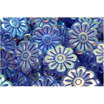 Daisy Flower Beads 18mm Iridescent Violet 00030-28703 | Rutkovsky