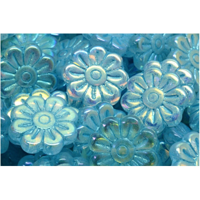 Daisy Flower Beads 18mm Light Blue 28703 Czech Glass | Rutkovsky