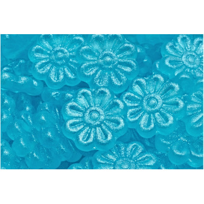 Daisy Flower Beads Turquoise 18mm 00030-542001 | Czech Glass
