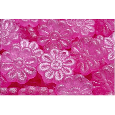 Daisy Flower Beads 18x18mm Fuchsia 00030-542002 | Czech Glass