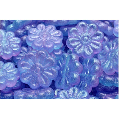 Daisy Flower Beads 18x18mm Blue Violet 542003 | Czech Glass