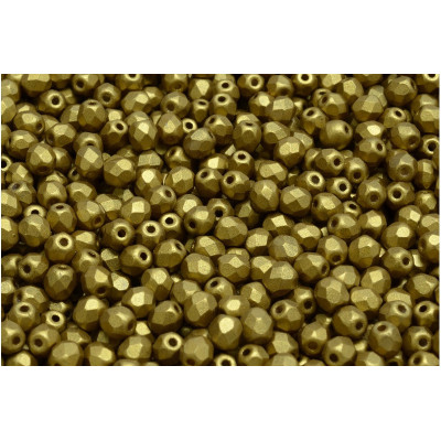 Fire Polished Beads 8mm Matte Gold 01720 | Rutkovsky Czech Glass