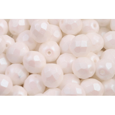 Fire Polished Beads 8mm Soft Pastels White 02010/27402 | Glass Beads