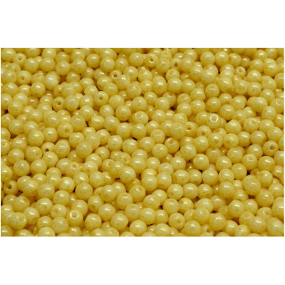 3mm Czech Glass Round Beads Cream Ivory 34302 | Rutkovsky