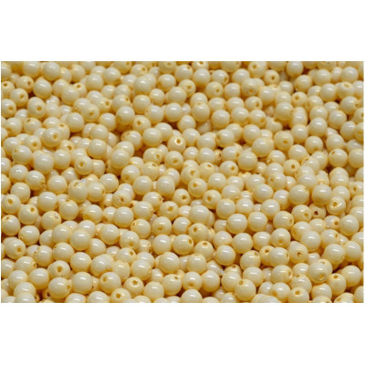 Round Beads 3mm Cream Opaque 02010-48114 | Rutkovsky Czech Glass
