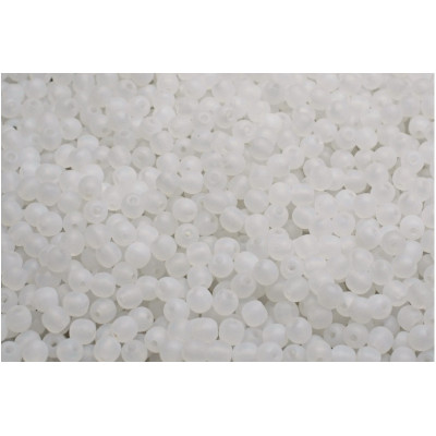 3mm Round Beads Matte White 02010-84100 | Rutkovsky Czech Glass