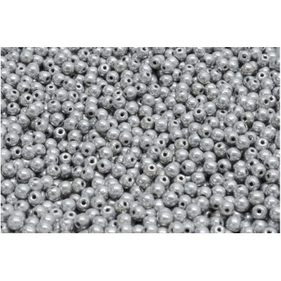 Czech Glass Round Beads 3mm Silver 00030-27000 | Rutkovsky