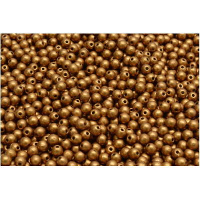 Czech Glass Round Beads 3mm Matte Old Gold 01740 | Rutkovsky
