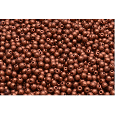 Round Beads 3mm Metallic Copper 01750 | Rutkovsky Czech Glass