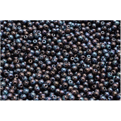 Round Beads Jet Iris 23980-15001 3mm Rutkovsky | Czech Glass