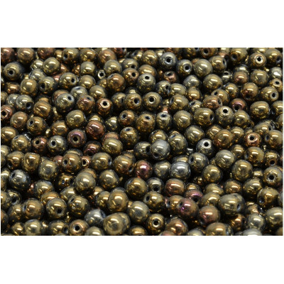 Czech Glass Round Beads 3mm Metallic Bronz 21415 | Rutkovsky