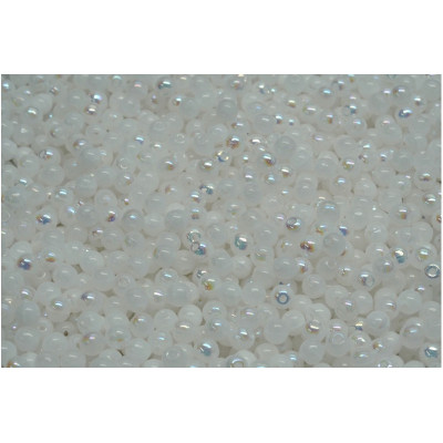 Czech Round Beads 3mm Chalk White AB 02010-28701 | Rutkovsky