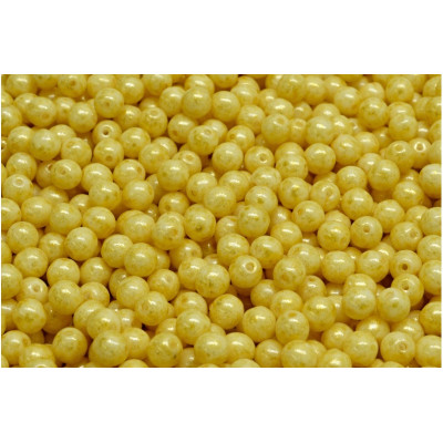 4mm Yellow Luster Czech Glass Round Beads 02010/34302 | Rutkovsky
