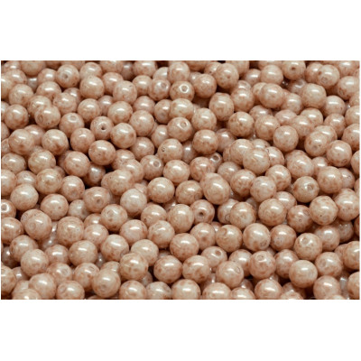 Round Beads Picasso Beige 02010/34303 4mm | Czech Glass Beads