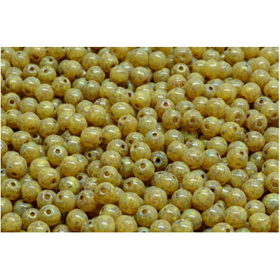 Round Beads 4mm Yellow Picasso 00030-86800-33303 | Rutkovsky