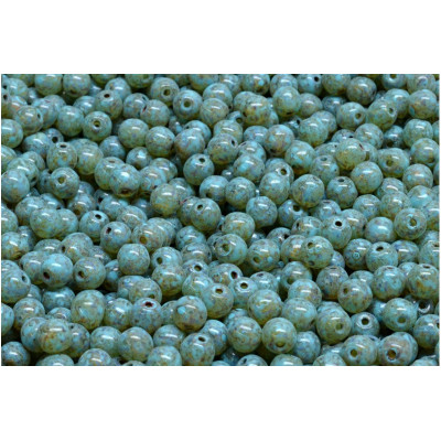 Round Beads 4mm Turquoise Picasso 00030-86800-33309 | Rutkovsky