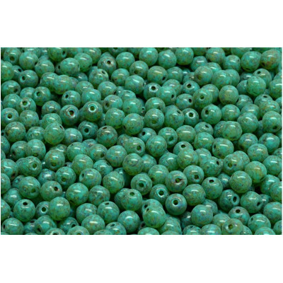 Turquoise Picasso Round Beads 4mm 00030-86800-33310 | Rutkovsky