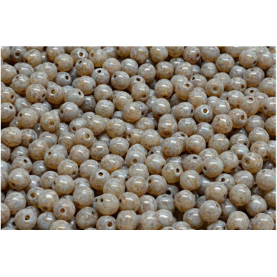 Czech Round Beads 4mm Picasso Beige 00030-86800-33312 | Glass