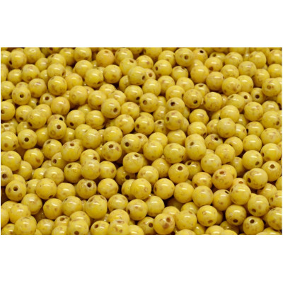 Yellow Mottled Round Beads 4mm 02010-86800-33303 | Rutkovsky