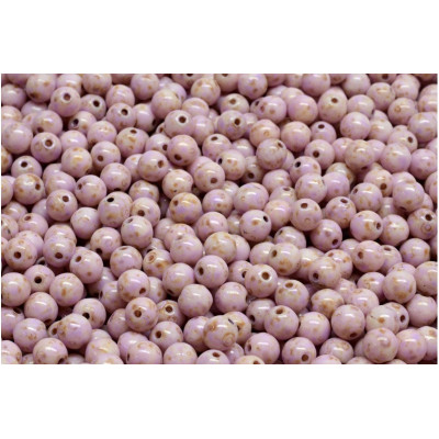 Lilac Picasso Czech Glass Round Beads 4mm 02010-86800-33305