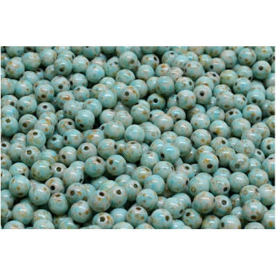 4mm Picasso Turquoise Round Beads 02010-86800-33309 | Rutkovsky