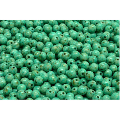 Turquoise Picasso Round Beads 4mm 02010-86800-33310 | Rutkovsky