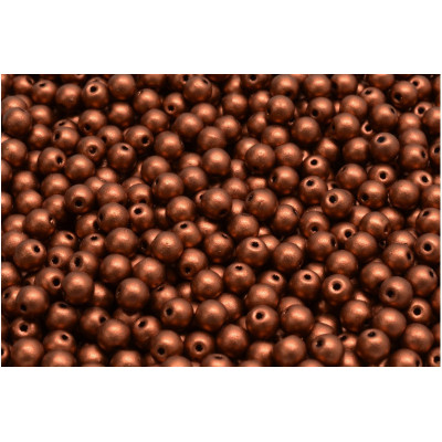 4mm Round Beads Metallic Copper Bronze 00030-01750 | Rutkovsky