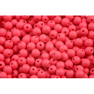 Neon Pink Round Beads 4mm Rutkovsky 02010/20215 | Glass Beads