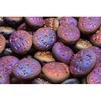 Mask Beads 16x13mm Matte Iridescent Violet 00030-29503-84100