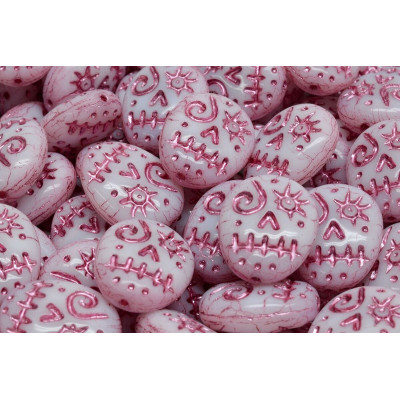 Pink Mask Beads 16x13mm Rutkovsky 02010-54321 | Czech Glass