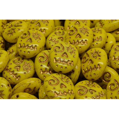 Mask Beads Yellow Gold 16x13mm 83110-54302 | Rutkovsky Glass