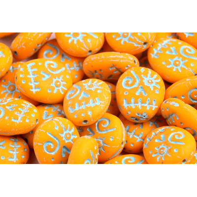 Orange Mask Beads 16x13mm Rutkovsky 93110-84100-54308 | Czech Glass