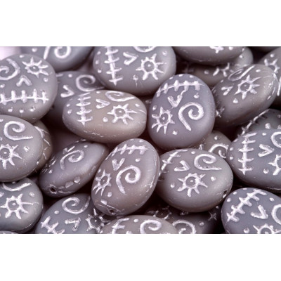 Mask Beads 16x13mm Matte Grey Silver 43030-84100-54301 | Rutkovsky