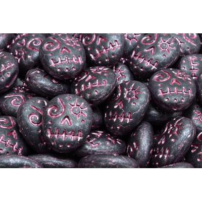 Mask Beads 16x13mm Charcoal Pink 23980-84100-28703 | Rutkovsky