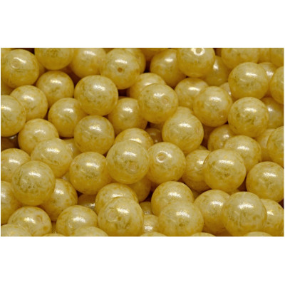 Round Beads Beige Gold 02010/34302 6mm | Rutkovsky Czech Glass