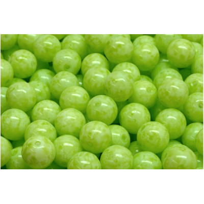 Lime Green Round Beads 6mm Rutkovsky 02010/34310 | Czech Glass