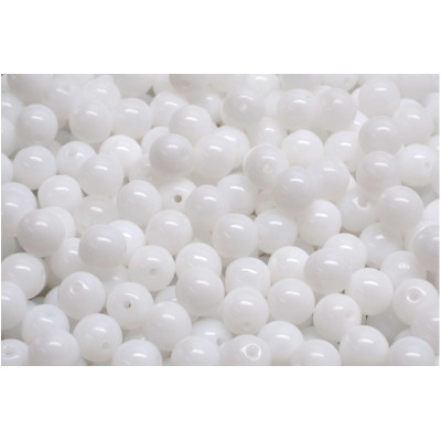 White Round Beads 6mm Rutkovsky 02010 | Czech Glass Beads