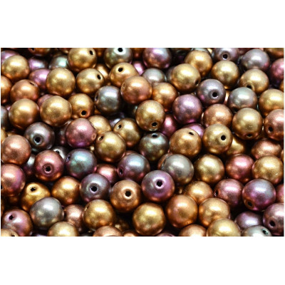 6mm Round Beads Metallic Bronze 00030-01640 | Czech Glass Beads