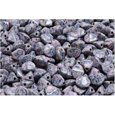 Pinch Beads 7mm Pink Grey Speckled 23980-86800-33304 | Glass Beads