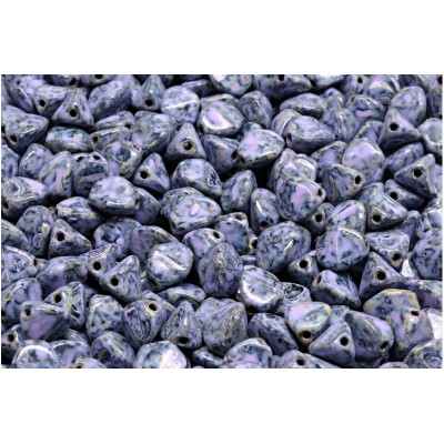 7mm Lilac Picasso Czech Glass Pinch Beads 23980-86800-33305